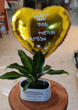 אדנית עם בלון הקדשה